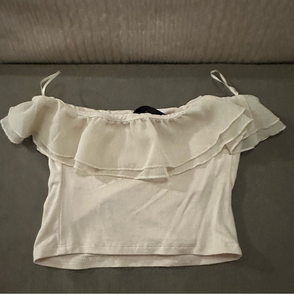 Urban Outfitters Ruffle Cream Tube Top / XS - Picture 2 of 3
